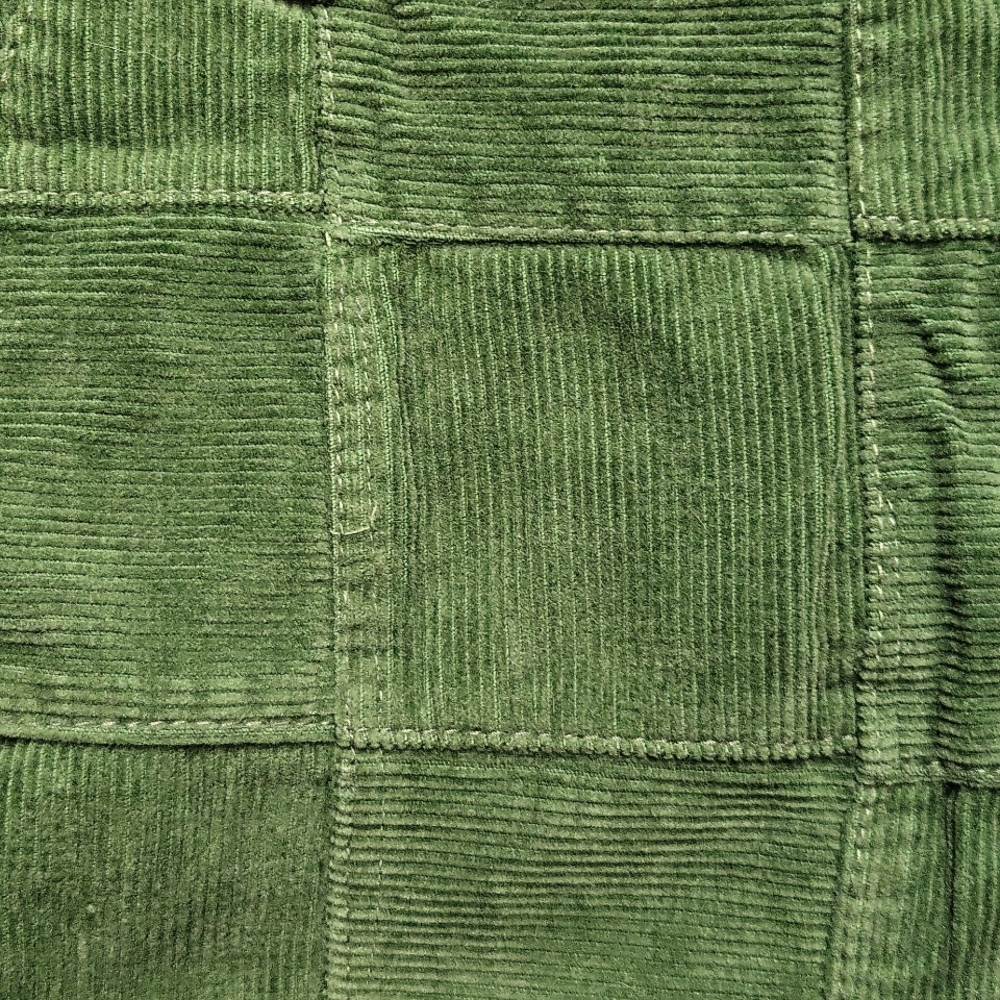 LOFT Green Patchwork Corduroy Mini Skirt - Picture 2 of 8